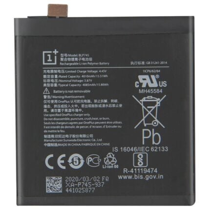 Oneplus 7T Pro HD1910 HD1911 HD1913 Battery BLP745 4085mAh 1031100012 (MOQ:50 Pcs)