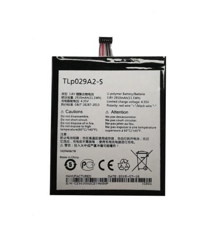 Alcatel One Touch Idol 3 I806 6045Y 6045K - Battery Li-Ion-Polymer TLp029A2-S 2910mAh (MOQ:50 Pcs)