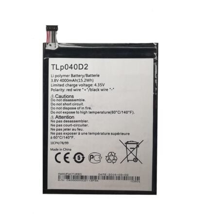Alcatel One Touch Pixi 3 7 9007T OT-9007 - Battery Li-Ion-Polymer TLp040D2 4000mAh (MOQ:50 Pcs)